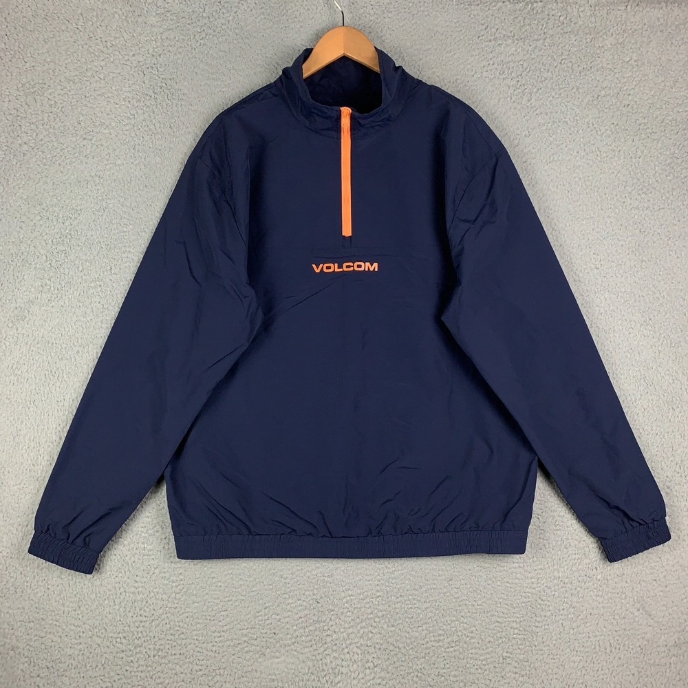 Volcom Snowboard Jacket Mens XL Navy Blue 1/2 Zip Pullover Water Resistant Shell